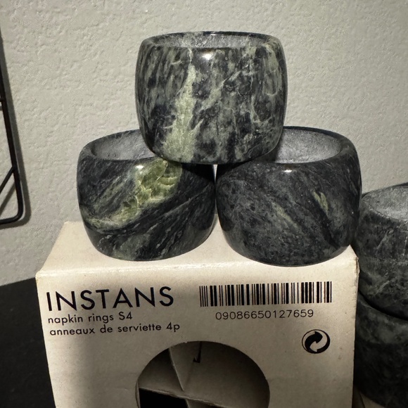 IKEA Napkin Rings - Set Of 8- Cut Stone By Instans. - Picture 2 of 5